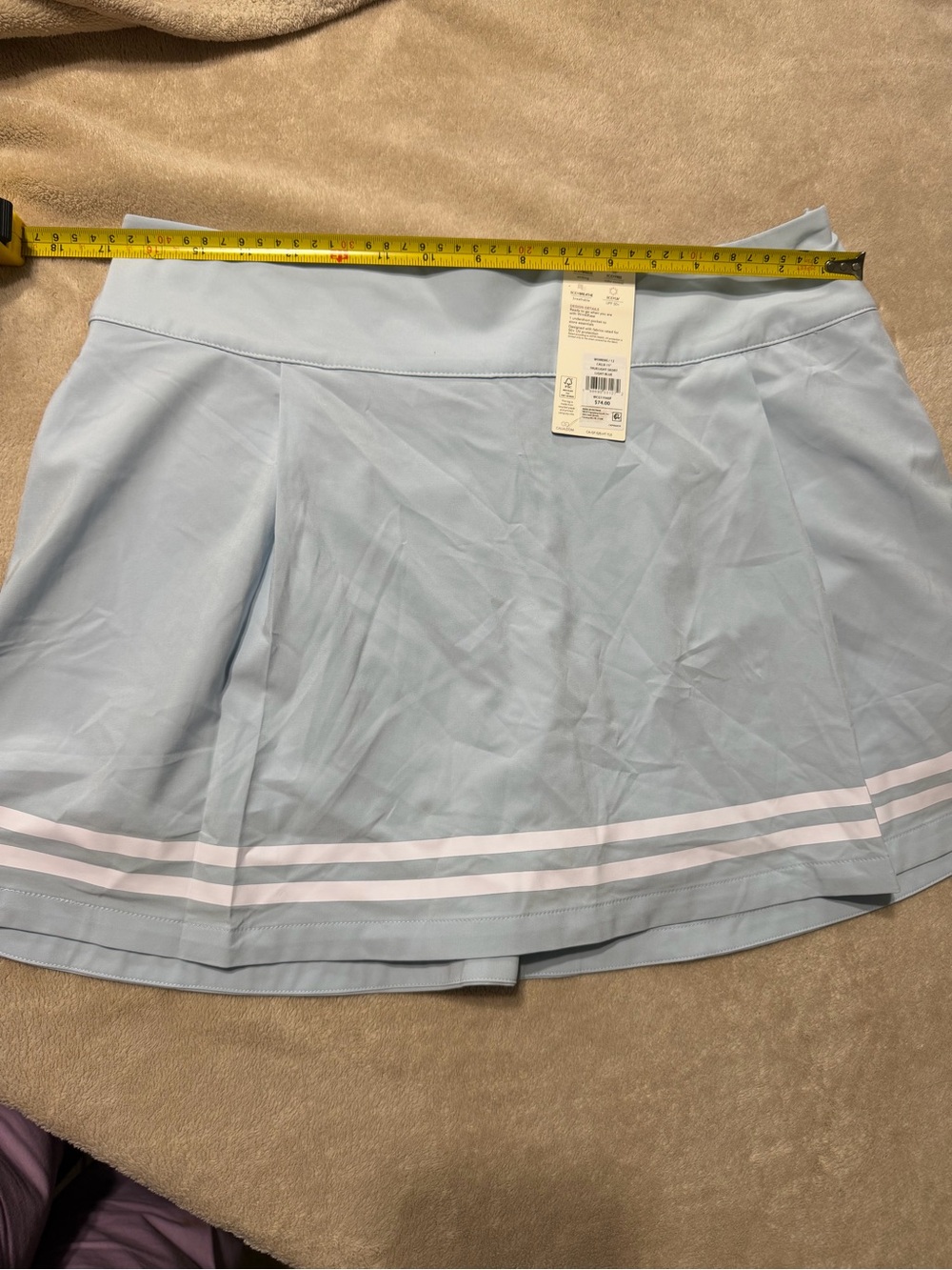 CALIA by Carrie Underwood Light Blue Athletic Skort with White Stripe Trim